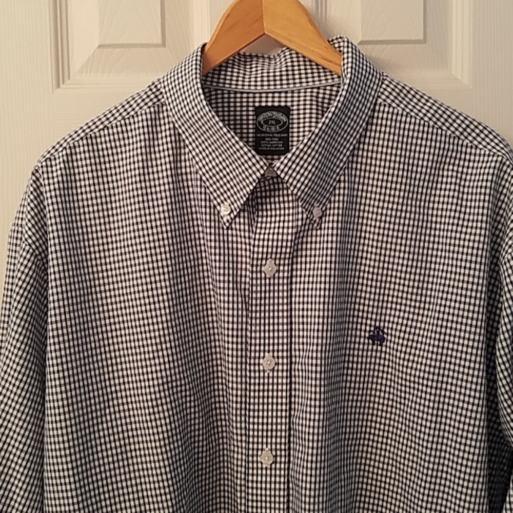 Brooks Brothers Button Down Shirt 2XL Navy Plaid